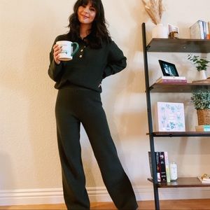 2 piece olive green loungewear set